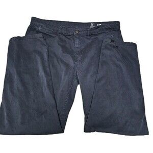 George Slim Fit Pants Men's 40x32 Blue Casual Stretch Flat Front